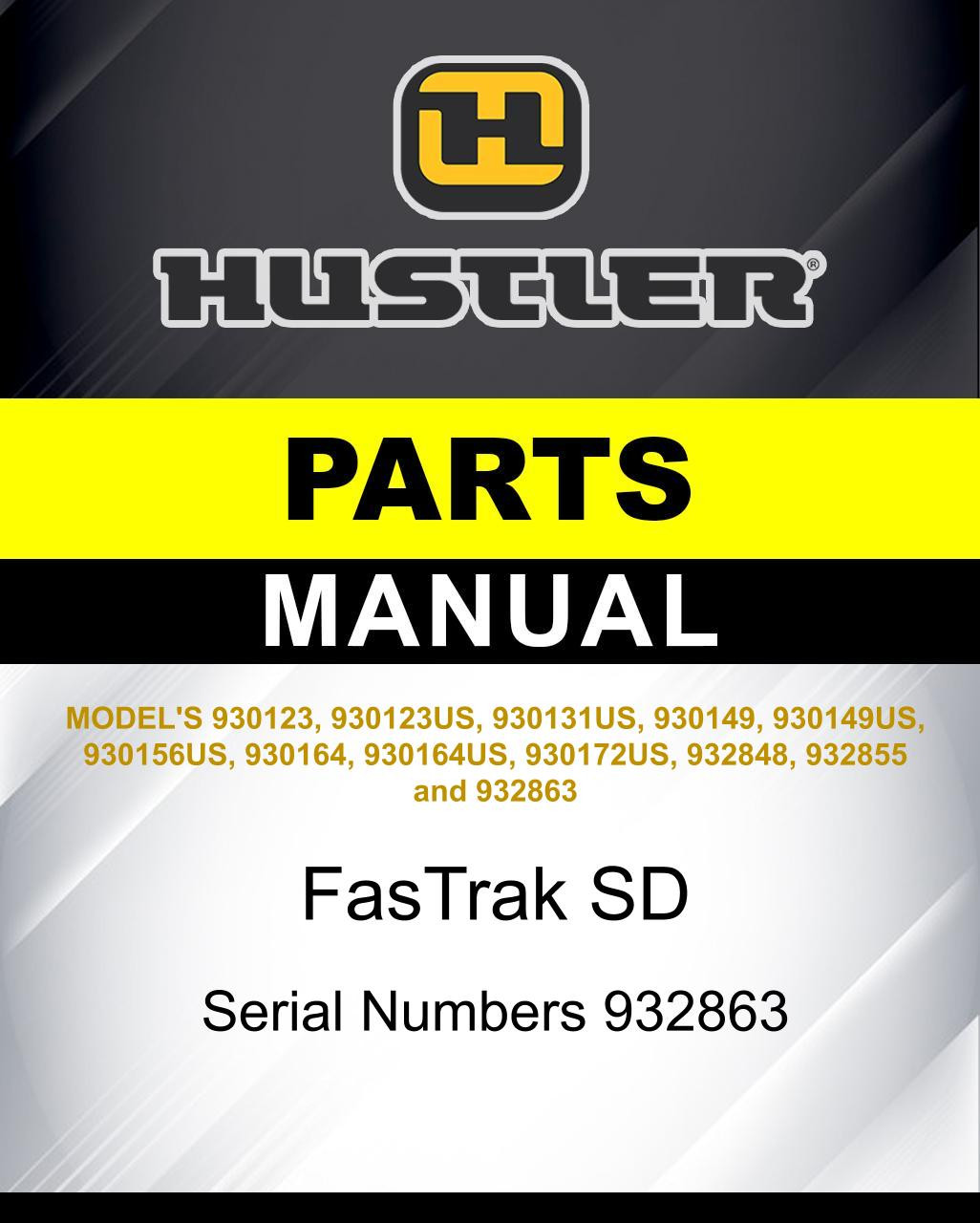 Hustler FasTrak SD SN 932863 parts manual | Hustler Lawnmower Parts