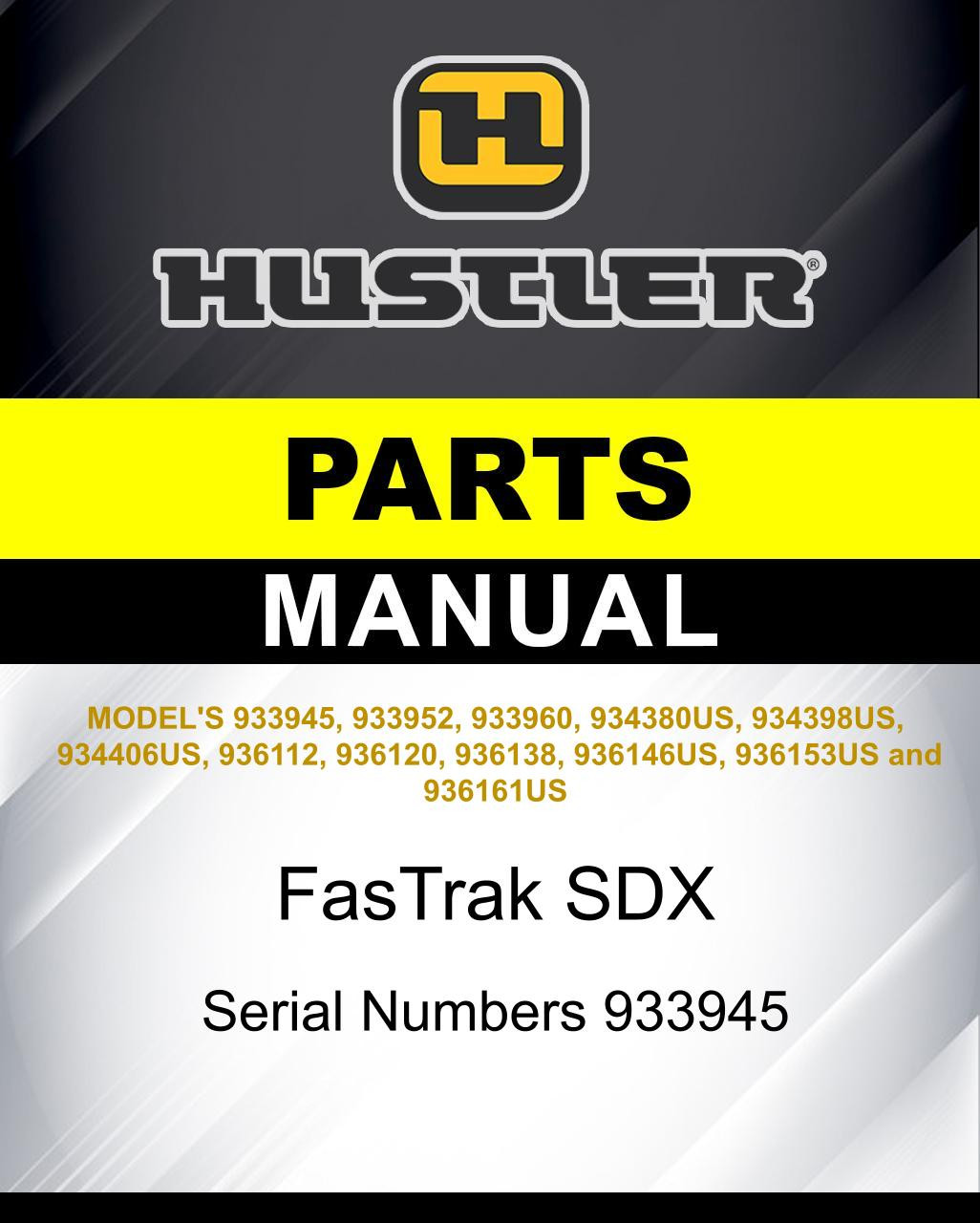 Hustler FasTrak SDX SN 933945 parts manual | Hustler Lawnmower Parts
