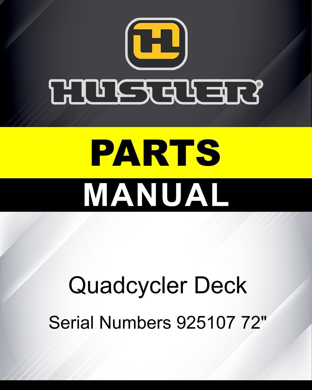 Hustler Quadcycler Deck SN 925107 72