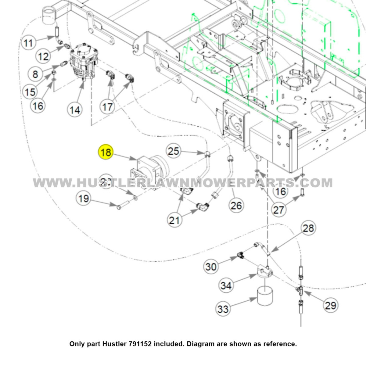 791152 - MOTOR WHITE CE-14 CCW - HUSTLER Genuine Part