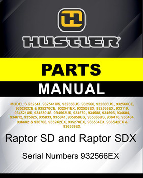 Hustler Raptor SD and Raptor SDX SN 934612 parts manual | Hustler