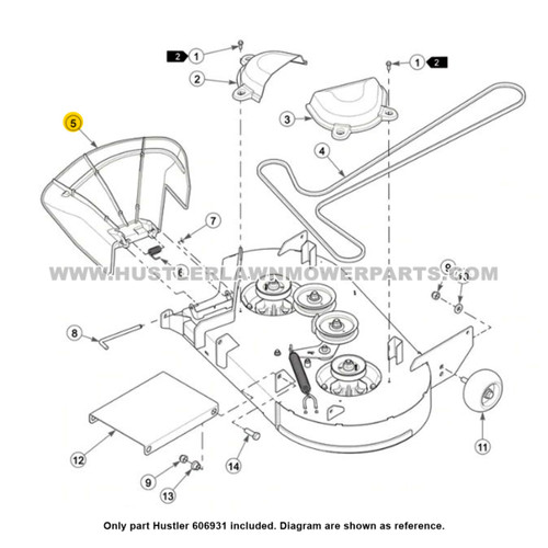 HUSTLER RAPTOR DISCHARGE CHUTE 606931 - Diagram