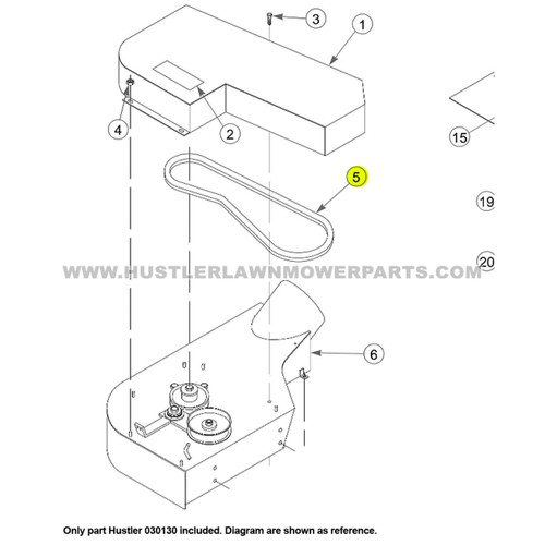 Parts lookup Hustler 030130 Belt OEM diagram