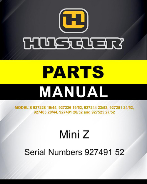Hustler Mini Z SN 927491 52 parts manual