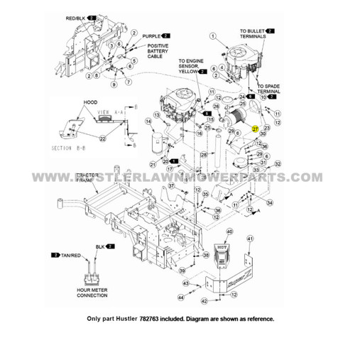 Parts lookup Hustler 782763 Donaldson Air Filter OEM diagram