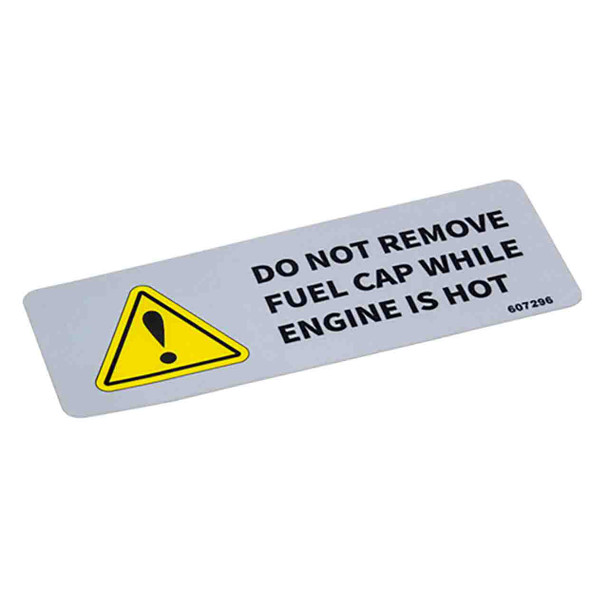 HUSTLER 607296 - DECAL REMOVE FUEL CAP - HUSTLER genuine Part Number 607296