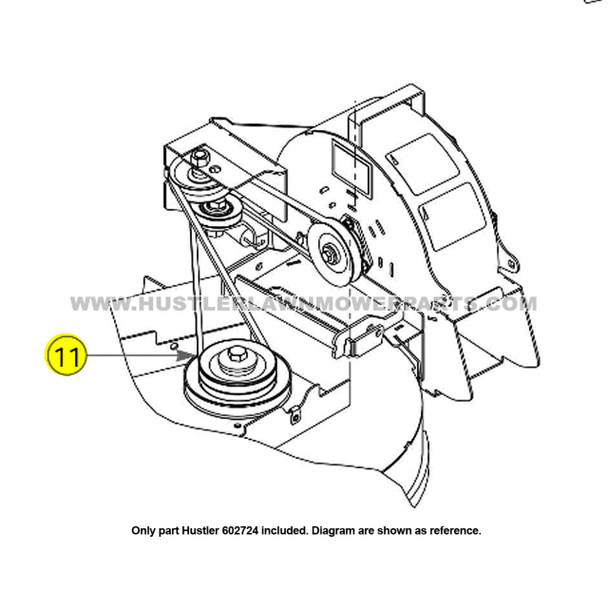 Parts lookup Hustler 602724 SEC Belt OEM diagram