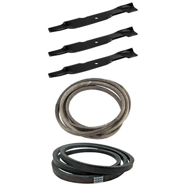 Hustler Fastrak 54" Blades x3 & Belts Kit OEM (MUL-F-CW) Hustler Fastrak 54" Blades x3 & Belts Kit OEM (MUL-F-CW)