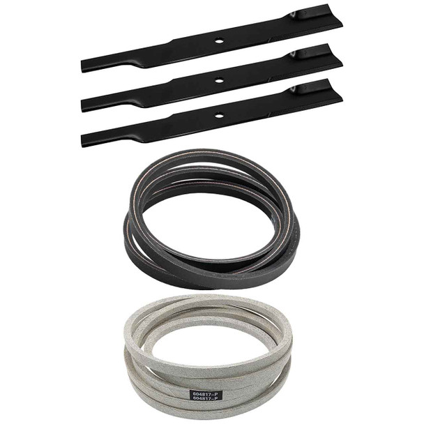 Hustler Raptor SDX 54" Blades x3 & Belts Kit OEM (L-F-CW)