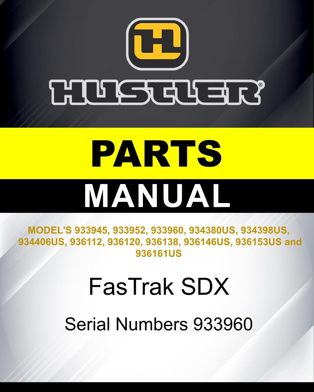 Hustler FasTrak SDX SN 933960 parts manual | Hustler Lawnmower Parts