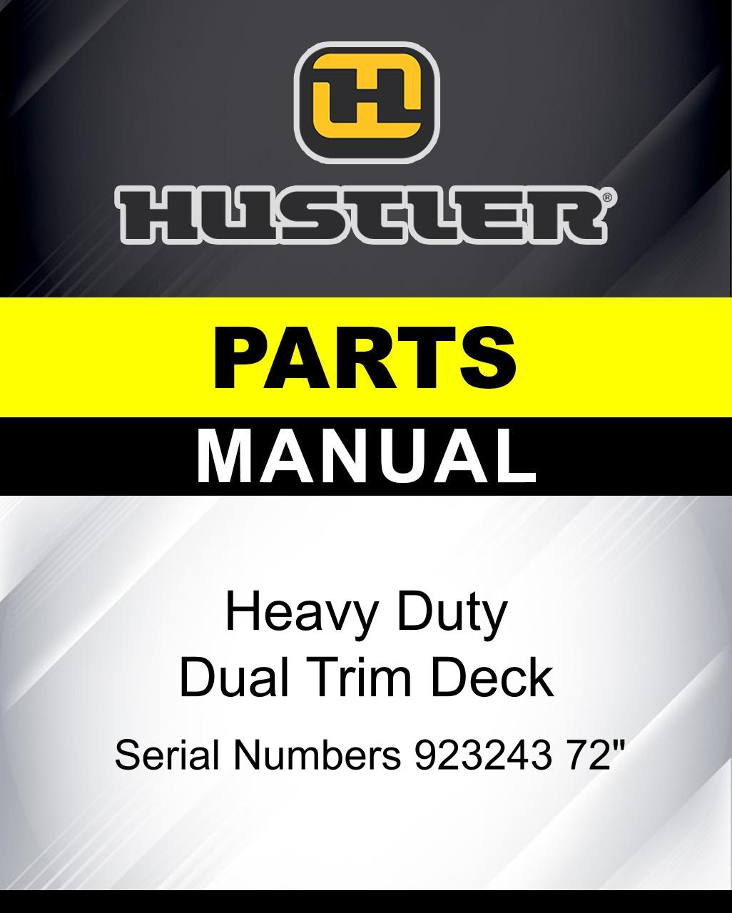 Hustler Heavy Duty Dual Trim Deck SN 923243 72