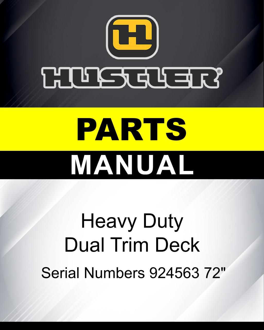 Hustler Heavy Duty Dual Trim Deck SN 924563 72