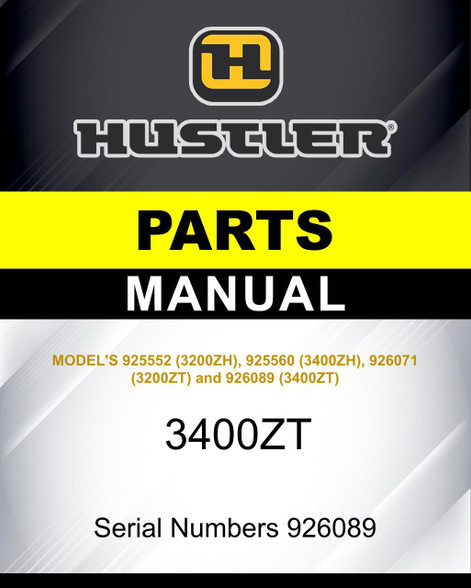 Hustler 3400ZT SN 926089 parts manual | Hustler Lawnmower Parts