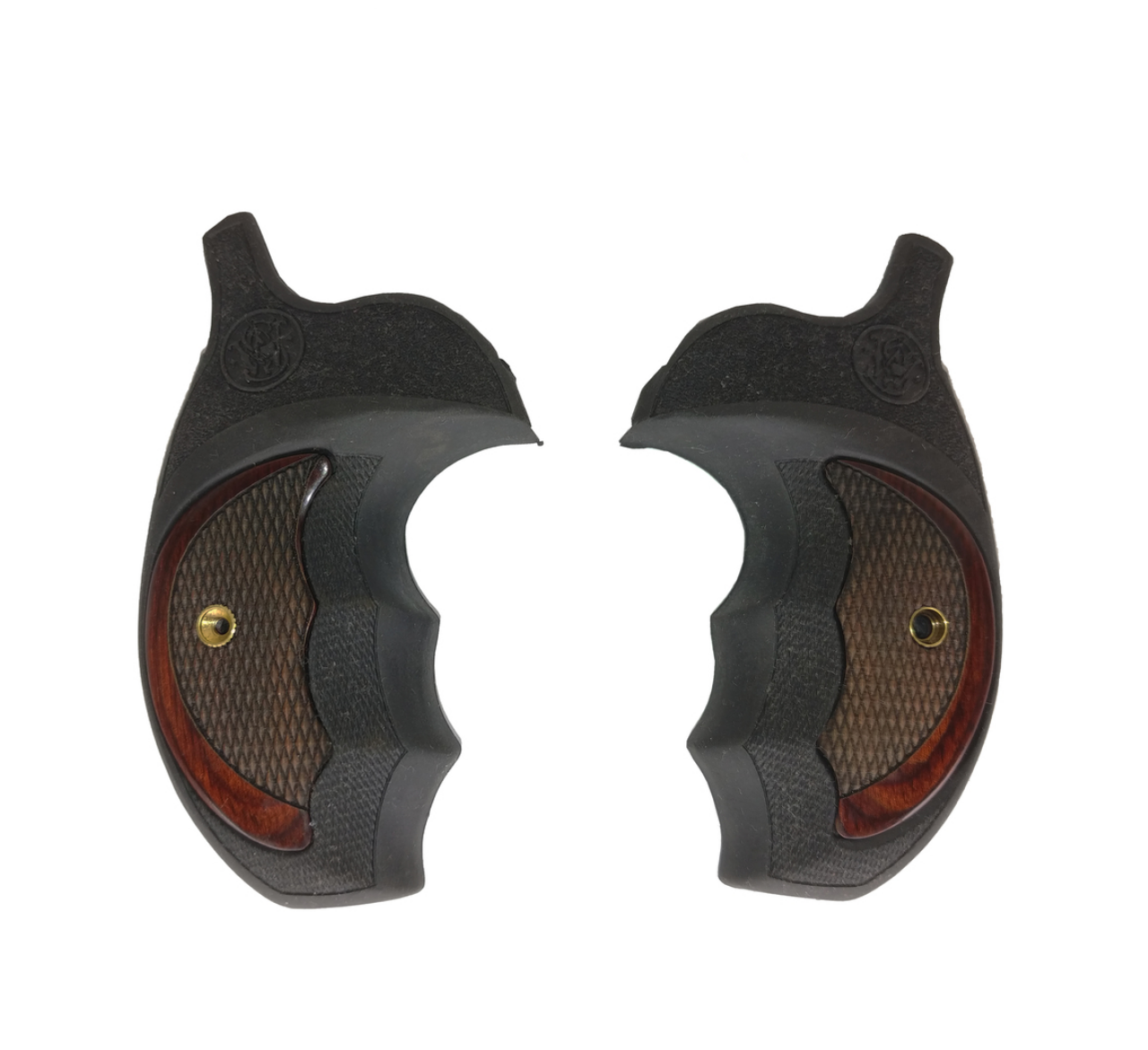 Altamont S&W K/L Frame Round Butt FALCONIA Grips Checkered Superior Rosewood Insert
