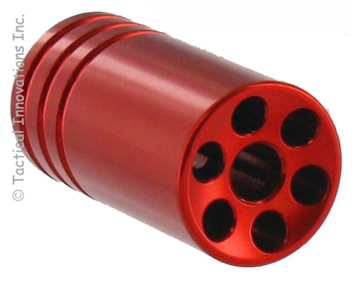 Pike Arms Red .920" OD 1/2x28 TPI .22LR 6-Hole Flash Hider