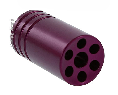 Pike Arms Purple .920" OD 1/2x28 TPI .22LR 6-Hole Flash Hider