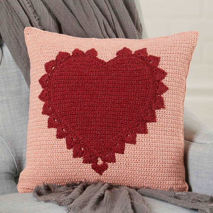 crochet heart pillow pattern