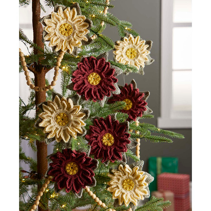 Willow Yarns Pretty Poinsettia Ornaments Paid Download