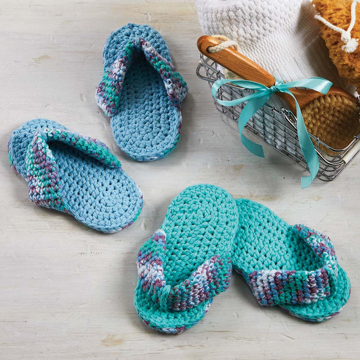Village Yarn Cozy Toes Spa Slippers Crochet Kit