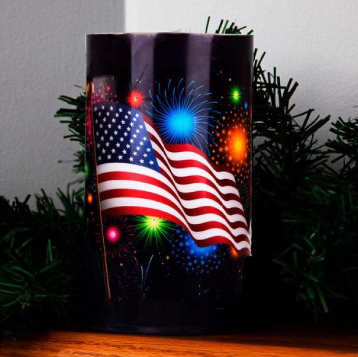 Patriotic Fiber Optic Candle