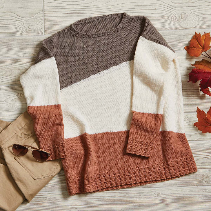 Willow Yarns Colorblock Pullover Knit Pattern