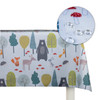 Children's Animal Tablecloth - Water and Stain Resistant - Woodland Friends Blue