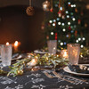 Luxury Christmas Linen-Like Tablecloth - Mistletoe Dark Navy - Available in 7 Sizes