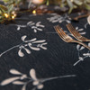 Luxury Christmas Linen-Like Tablecloth - Mistletoe Dark Navy - Available in 7 Sizes