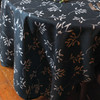 Luxury Christmas Linen-Like Tablecloth - Mistletoe Dark Navy - Available in 7 Sizes