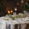 Luxury Christmas Linen-Like Tablecloth - Mistletoe White - Available in 7 Sizes