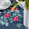 Celina Digby Luxury Eco-Friendly Recycled Linen-Like Fabric Tablecloth -  Rose Garden Navy - Available in 6 Sizes