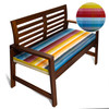 Water Resistant Garden Outdoor Bench Seat Pad - Pixel Stripes (Available in 2-Seater or 3-Seater Size)
