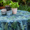 Outdoor Garden Water Resistant Tablecloth AVAILABLE IN 7 SIZES - Optional Centre Hole for Parasol - Ferns Floral