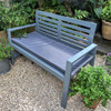 Water Resistant Seat Pad for Garden Outdoor Bench - Double-Sided Plain Dark Grey (Available in 2-Seater or 3-Seater Size) BENCH NOT INCLUDED