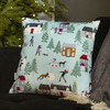 Luxury Christmas Velvet Cushion - Snowy Day - Available in 2 Sizes