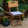 Set of 2 Water Resistant Garden Seat Pads - Exotic Birds Blue