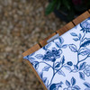 Set of 2 Water Resistant Garden Seat Pads - Exotic Birds Blue