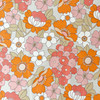 Super Soft-Touch Velvet Fabric by the Metre  - Flower Power 1960s Retro Floral Design