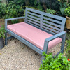 Water Resistant Seat Pad for Garden Outdoor Bench - Double-Sided Dusky Pink (Available in 2-Seater or 3-Seater Size) BENCH NOT INCLUDED