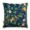 Luxury Super Soft Velvet Cushion - Wild Rose Pacific Blue, Birds & Floral Design - Available in 3 Sizes, Square and Rectangular