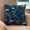 Luxury Super Soft Velvet Cushion - Forget-Me-Not Pacific Blue, Floral Design - Available in 3 Sizes, Square and Rectangular