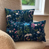 Luxury Super Soft Velvet Cushion - Forget-Me-Not Pacific Blue, Floral Design - Available in 3 Sizes, Square and Rectangular