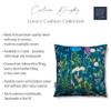 Luxury Super Soft Velvet Cushion - Forget-Me-Not Teal, Floral Design - Available in 3 Sizes, Square and Rectangular