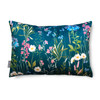 Luxury Super Soft Velvet Cushion - Forget-Me-Not Teal, Floral Design - Available in 3 Sizes, Square and Rectangular