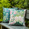 Water Resistant Garden Outdoor Cushion - Cottage Garden White Traditional Floral Design