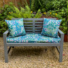 Water Resistant Garden Outdoor Bench Seat Pad - Cottage Garden Teal Floral (Available in 2-Seater or 3-Seater Size)