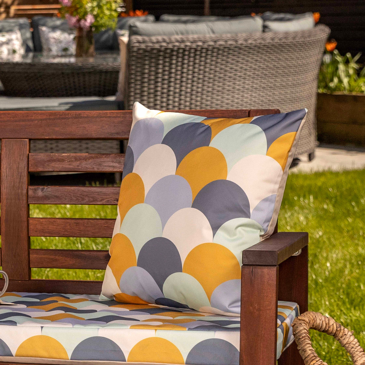 outdoor cushions mustard