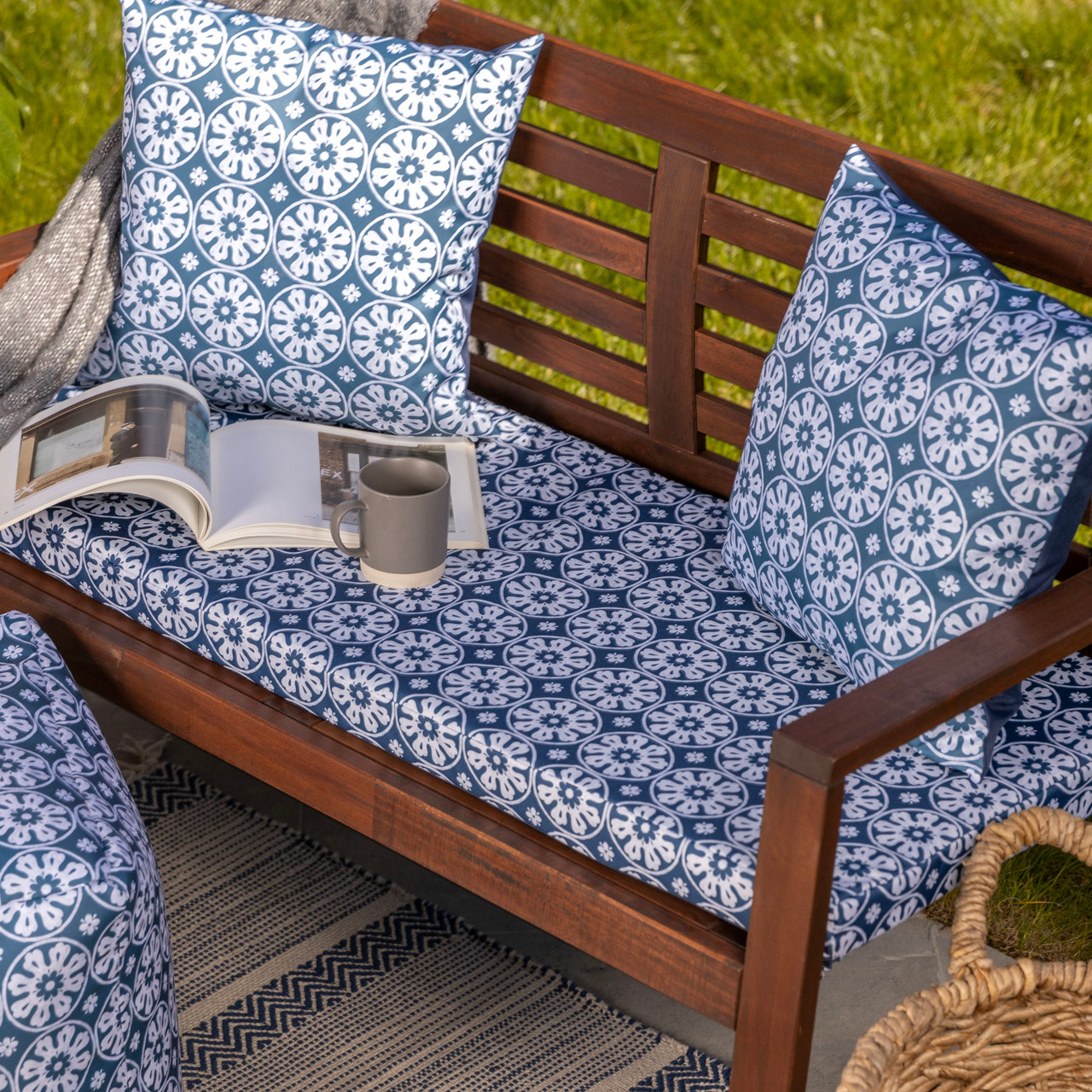 Outdoor Waterproof Fabric 2 3 4 Seater Bench Pad Garden