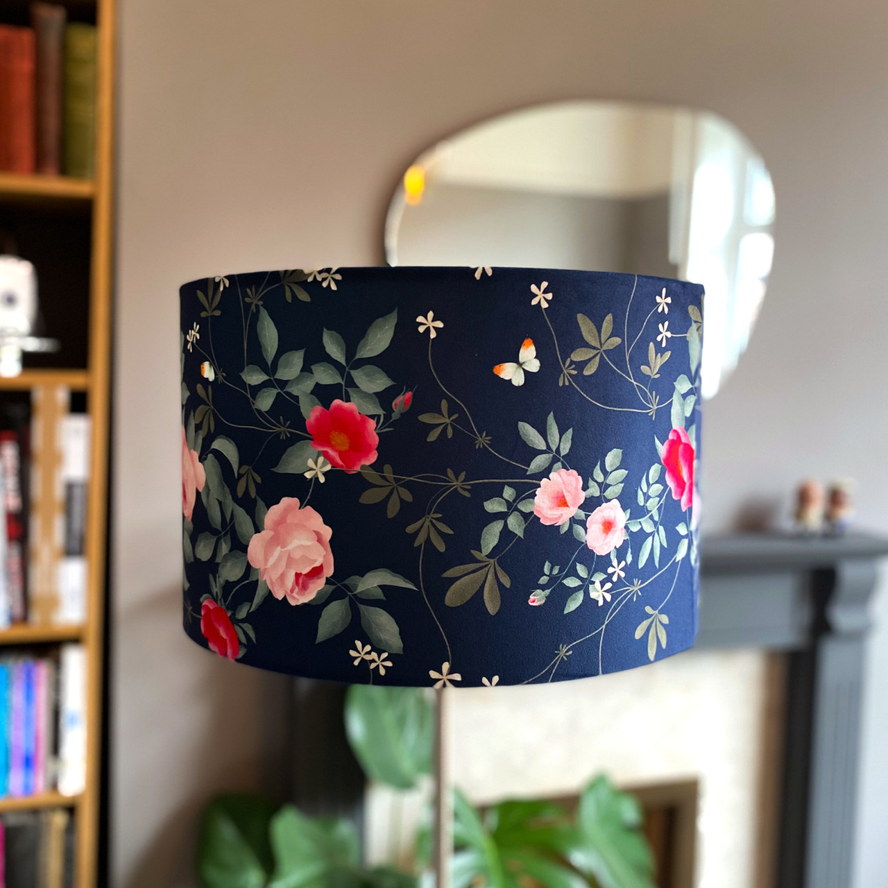 floral velvet lampshade