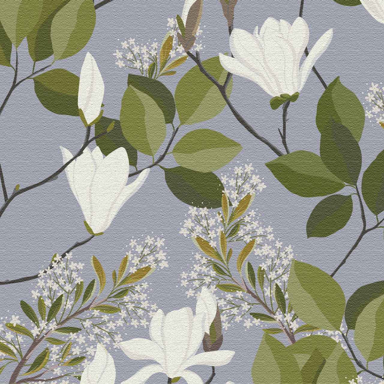 Grey Floral Fabric -  UK